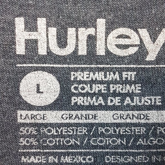 Vintage HURLEY Tee Shirt Large US L Gray Grey Bear USA California EST 1850 - Picture 3 of 12